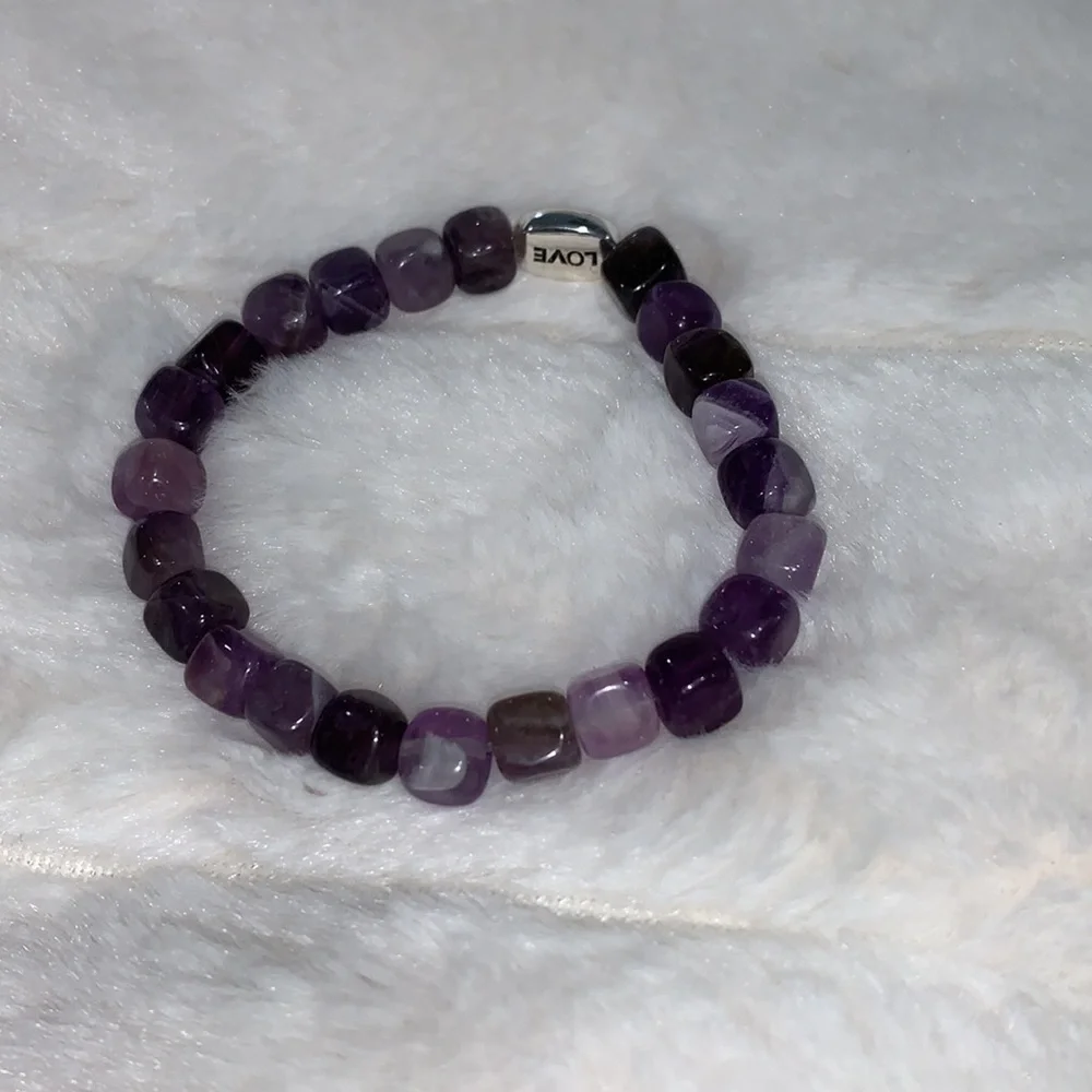 Genuine Amethyst Embrace Love Bracelet